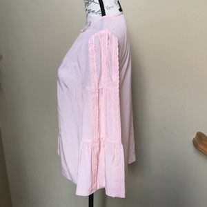 J. Crew Embroidered Silk Bell Sleeve Blouse